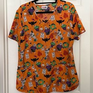 Halloween scrub top